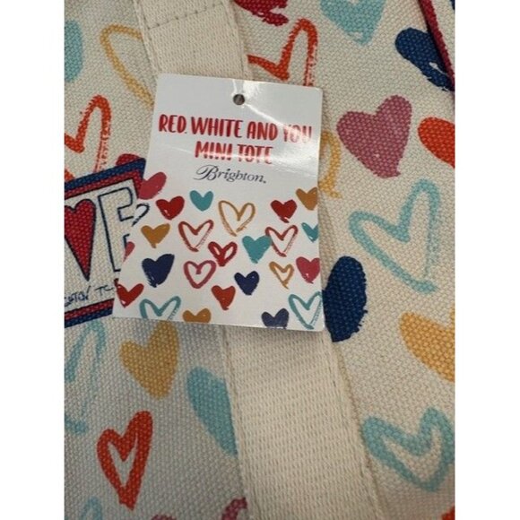 Brighton Red White & You Mini Tote Bag With Colorful Heart Print - Picture 6 of 7